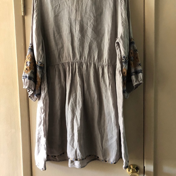 JOHNNY WAS WORKSHOP GRAY LINEN DRESS SZ. XXL NWT'S - Picture 5 of 6